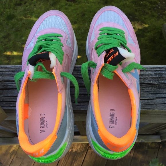 Golden Goose Running Sole Sneaker Pink/Orange NIB - Picture 5 of 10